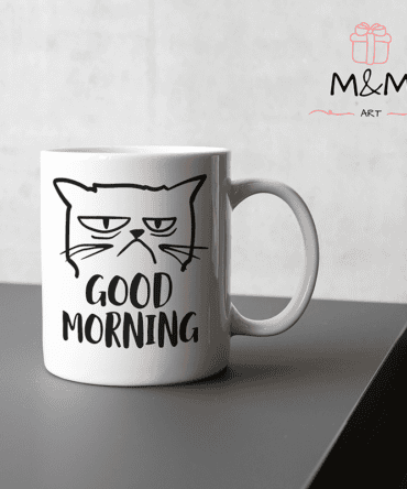 Забавна чаша за любители на кафе – Grumpy cat good morning